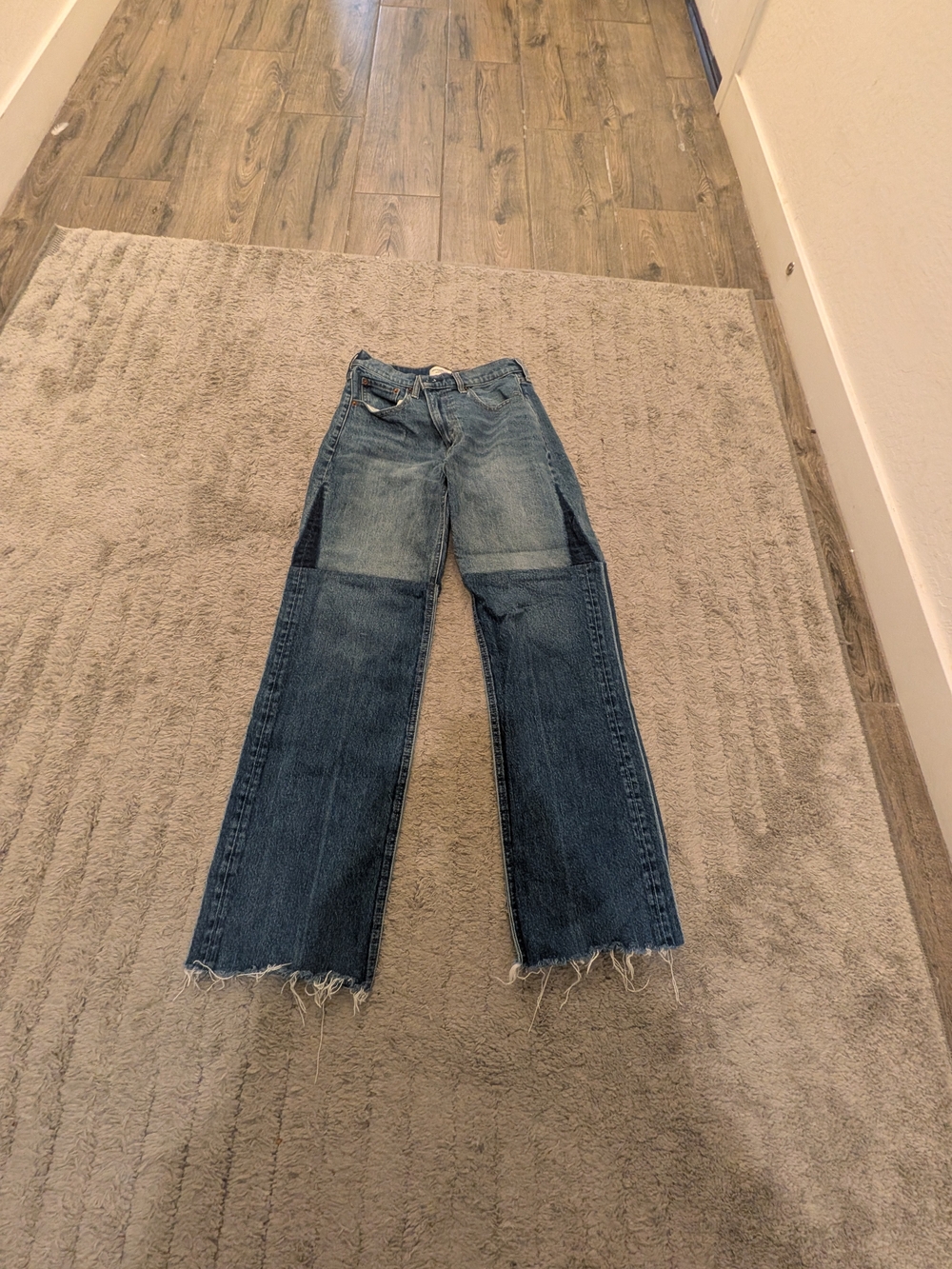 Abercrombie & Fitch Patchwork Wide-Leg Jeans - Blue